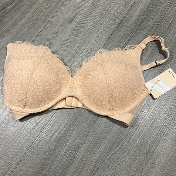 Lively Lace No-Wire Push-Up Toasted Almond Bra       size 32DDD NWT - Picture 1 of 14